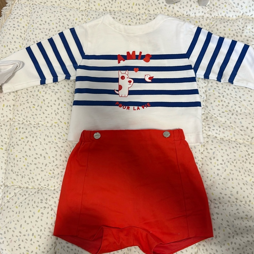 Jacadi Set - Top and Matching Shorts